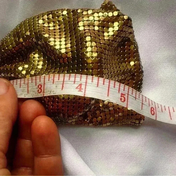 Whiting & Davis Mesh Purse Art Deco gold mesh  Print Vintage Flapper 1920s 1930s - Picture 5 of 8
